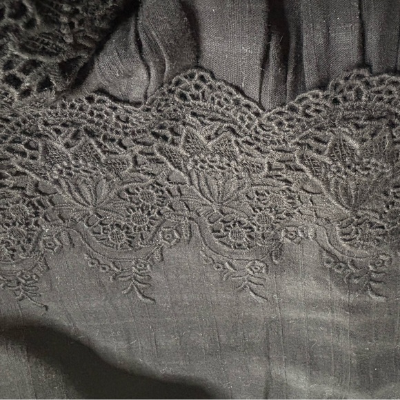 Ulla Johnson- Elegant Cotton Black Lace Trim Dress. Size 4 - Picture 6 of 6